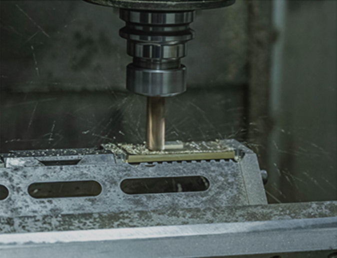 Automated production line running inside the manufacturing facility