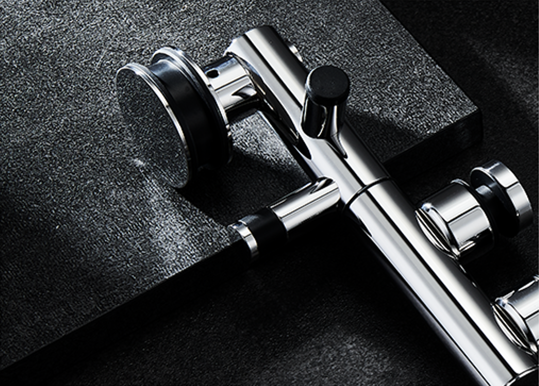 Premium glass hardware products illustrating company vision