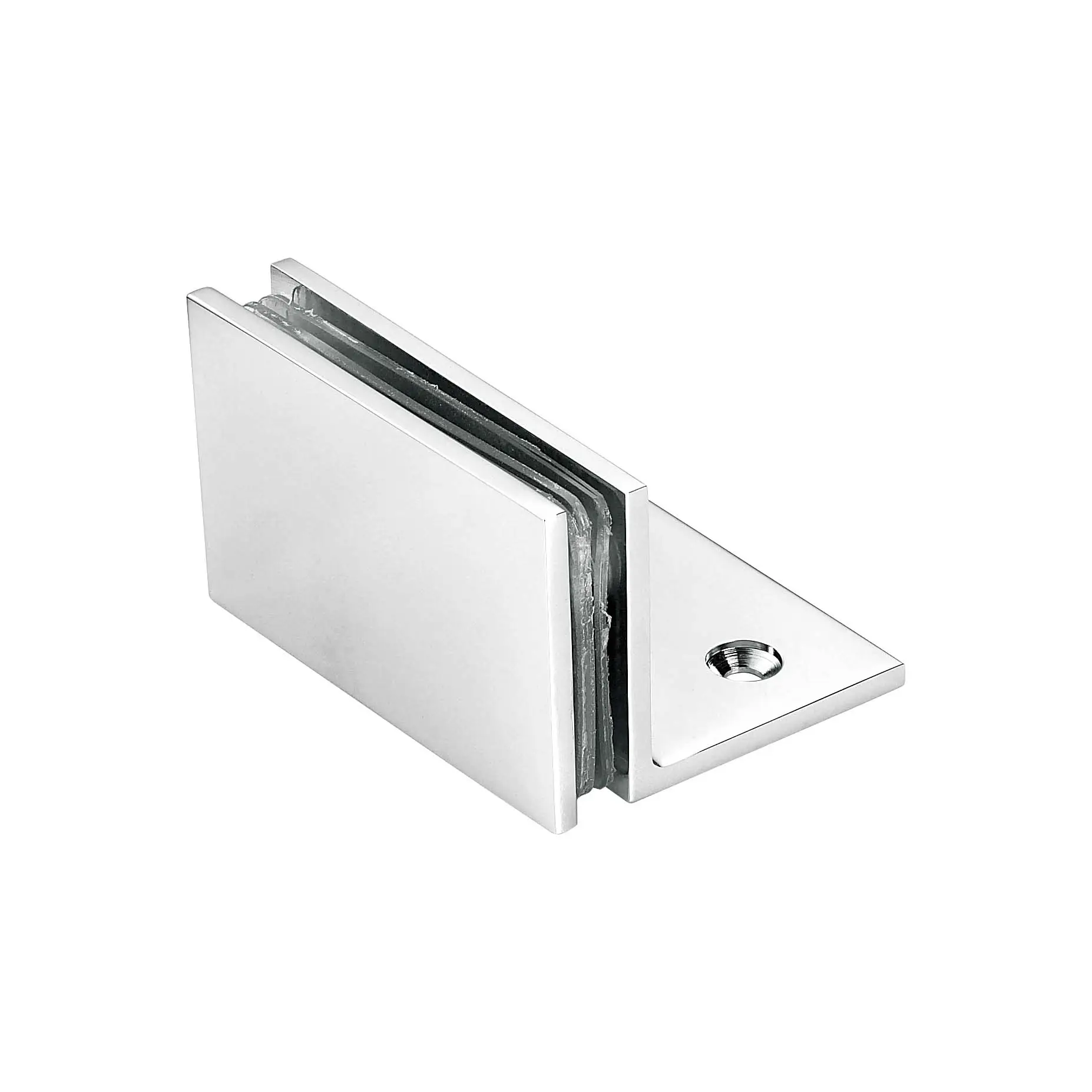 shower door rectangular square-corner wall mount L shape clampJGC-3012