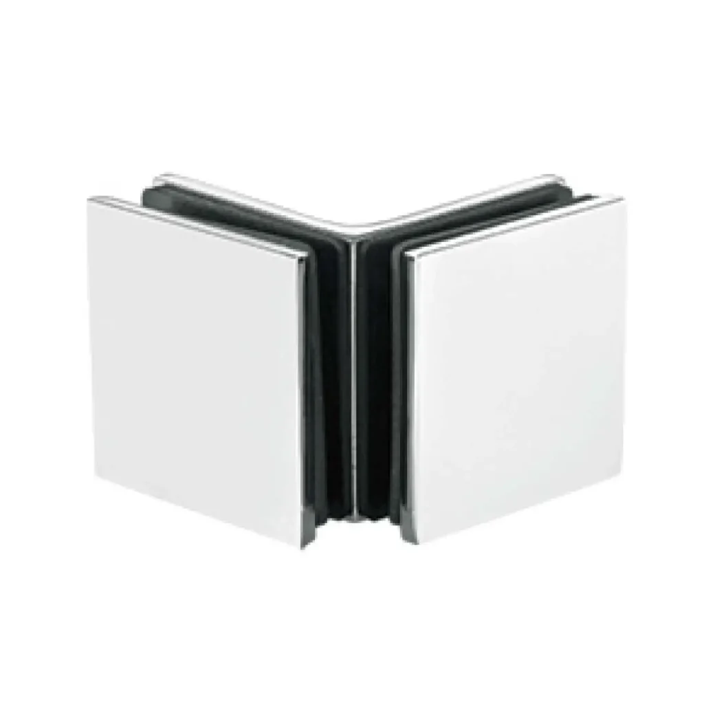 shower door flat square-corner 90 degree glass to glass clamp JGC-3021