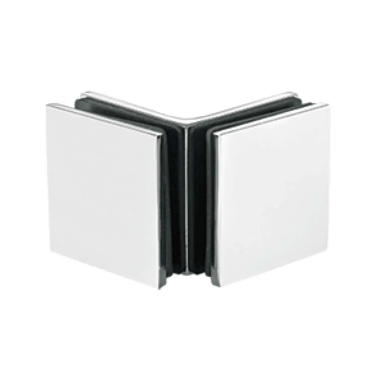 shower door flat square-corner 90 degree glass to glass clamp JGC-3021