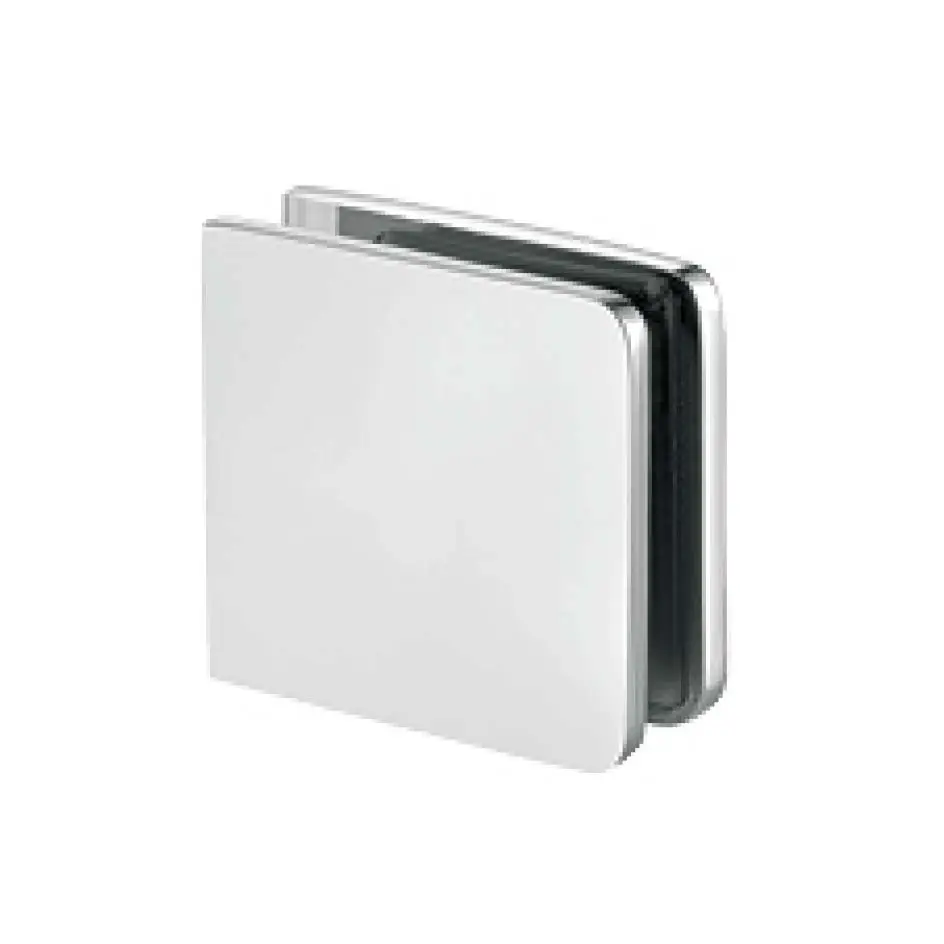 shower door brass rounded flat-face 90 degree wall to glass clamp JGC-3030