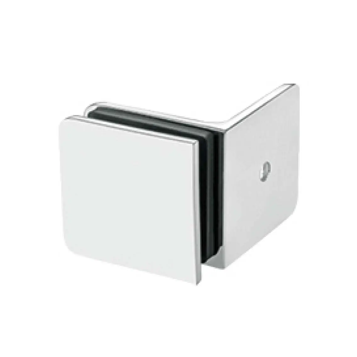 shower door brass rounded flat-face wall mount L shape clamp JGC-3032