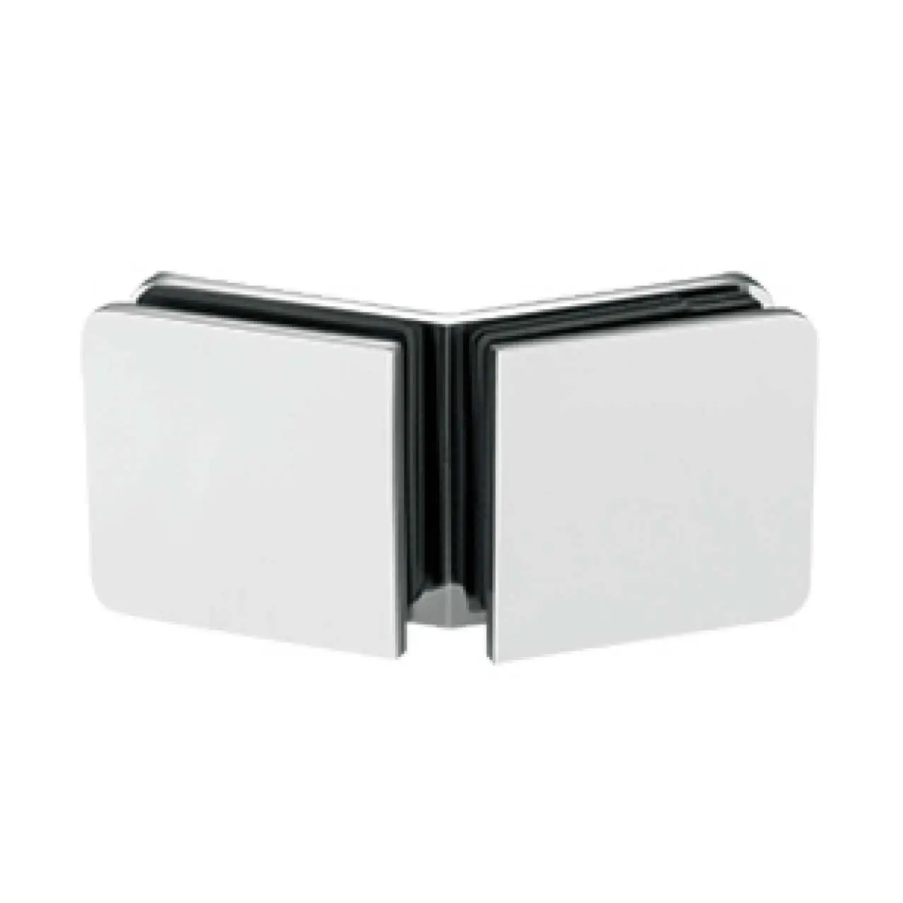 shower door brass rounded flat-face 135 degree glass to glass clamp JGC-3033