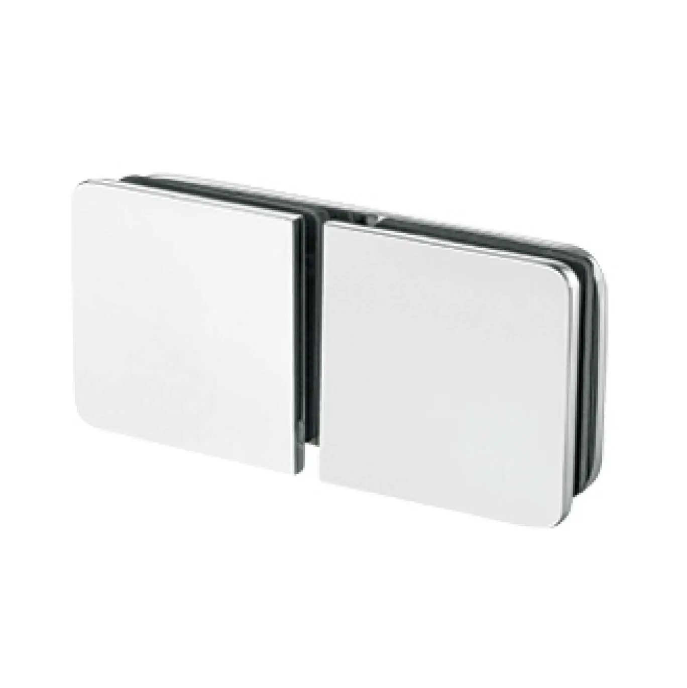 shower door brass rounded flat-face 180 degree glass to glass clamp JGC-3034