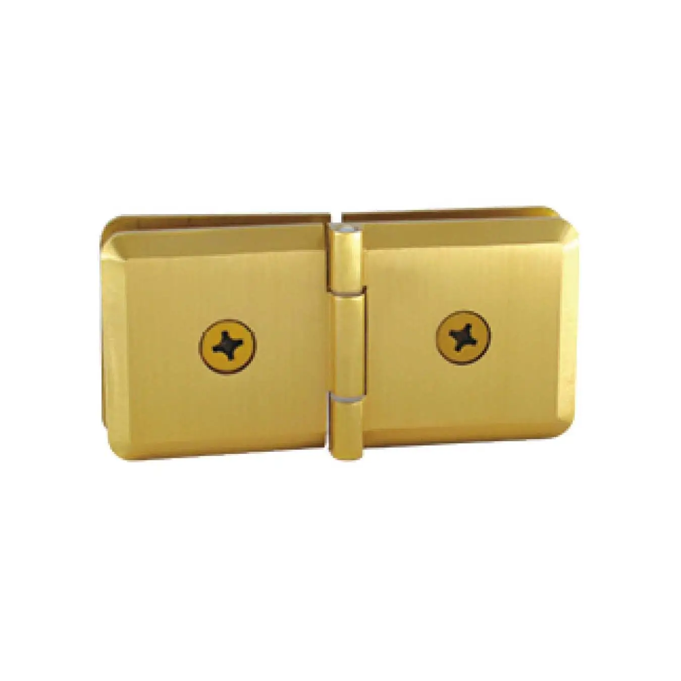 shower door polished brass rounded beveled-edge glass-to-glass clamp JGC-3081