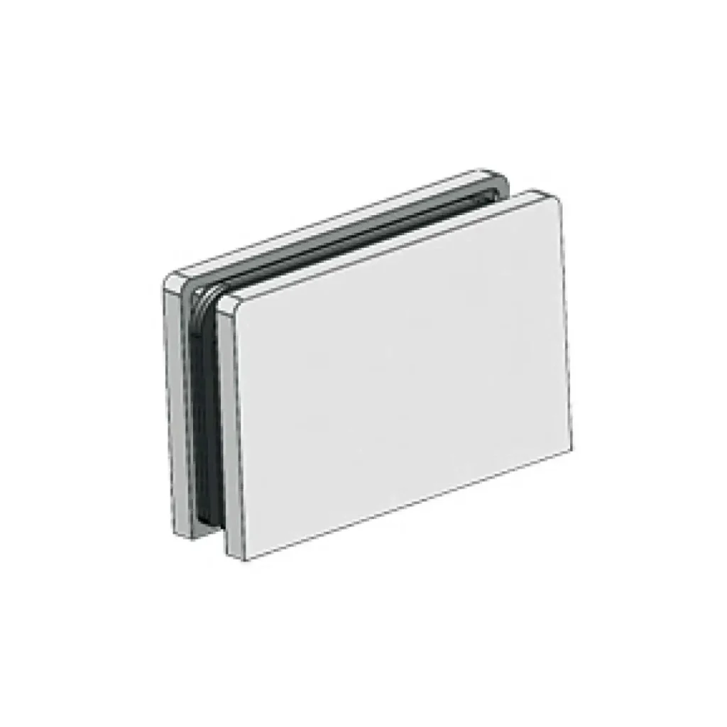 frameless shower rounded-rectangle 90 degree wall to glass clamp JGC-3100