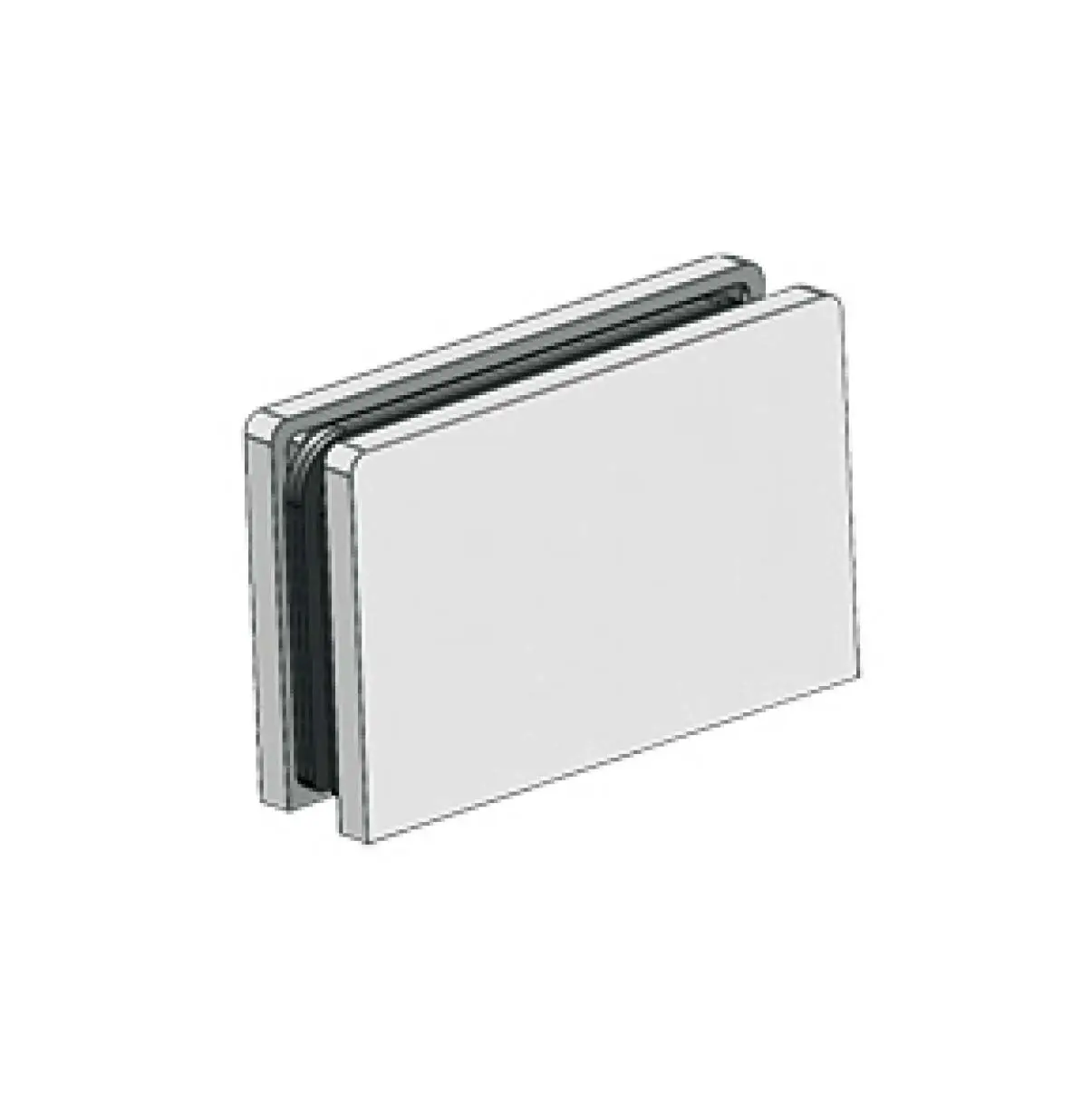 frameless shower rounded-rectangle 90 degree wall to glass clamp JGC-3100