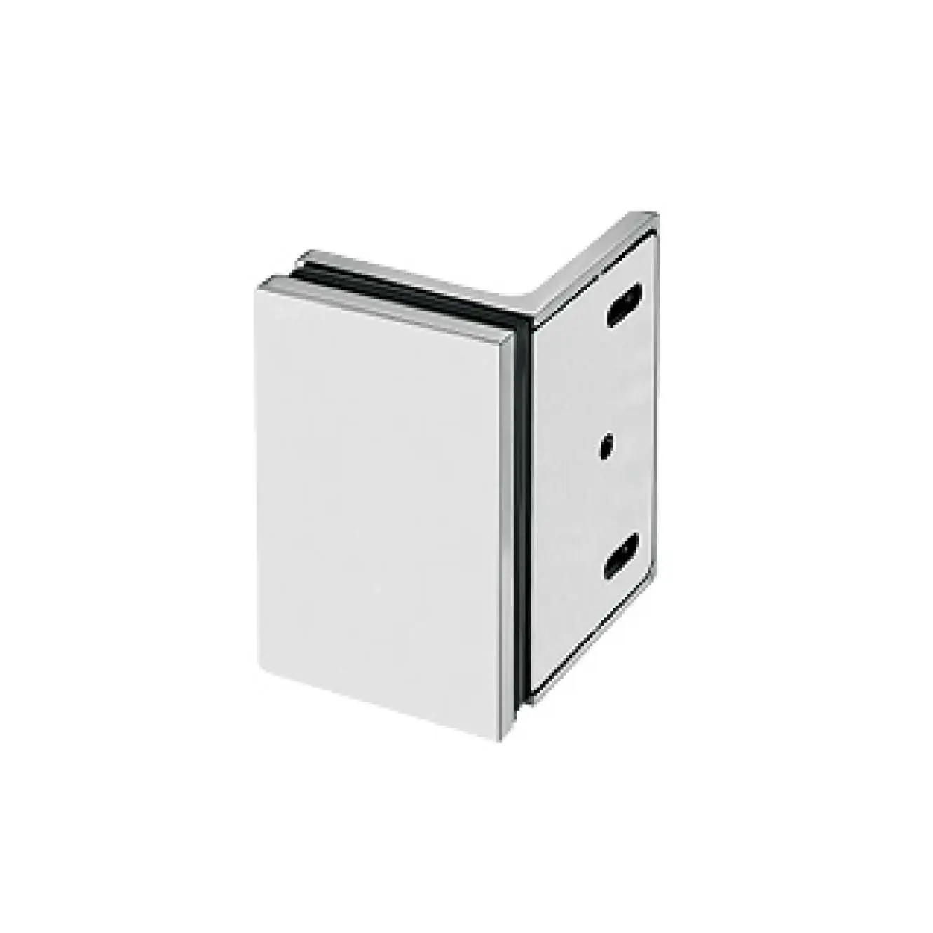 frameless shower rounded-rectangle wall mount L shape glass clamp JGC-3102