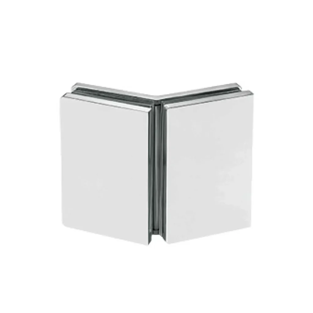 frameless shower rounded-rectangle 135 degree glass to glass clamp JGC-3103