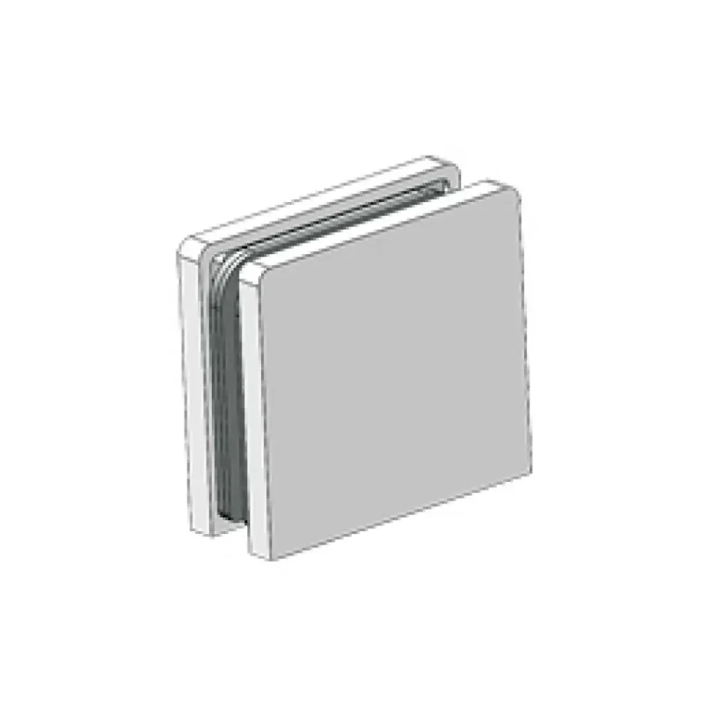 frameless shower rounded-corner square 90 degree wall to glass clamp JGC-3110