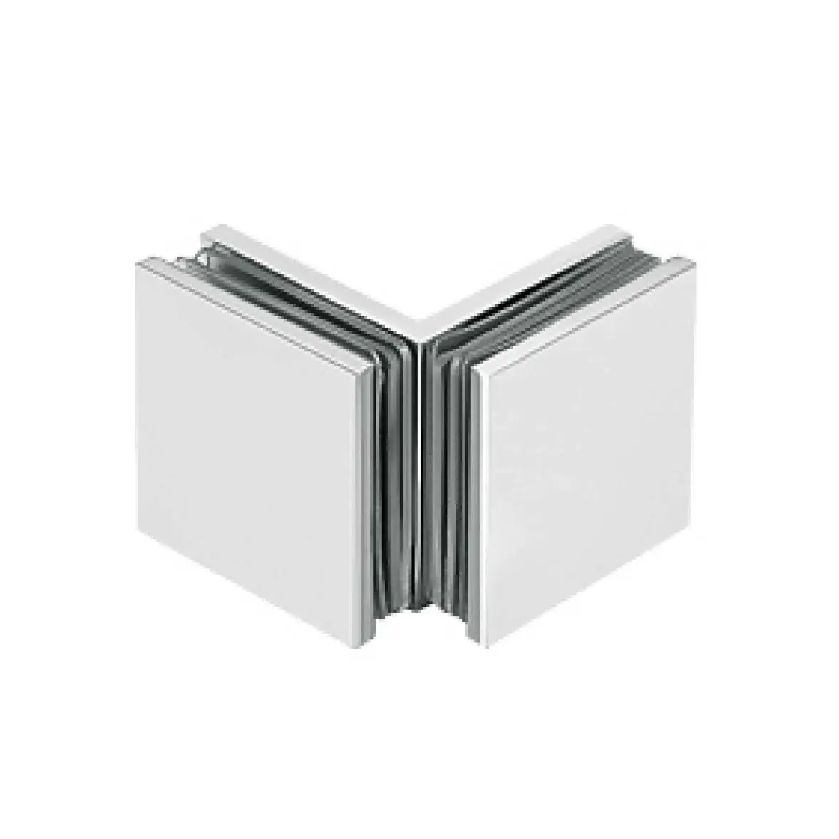 frameless shower rounded-corner square 90 degree glass to glass clamp JGC-3111