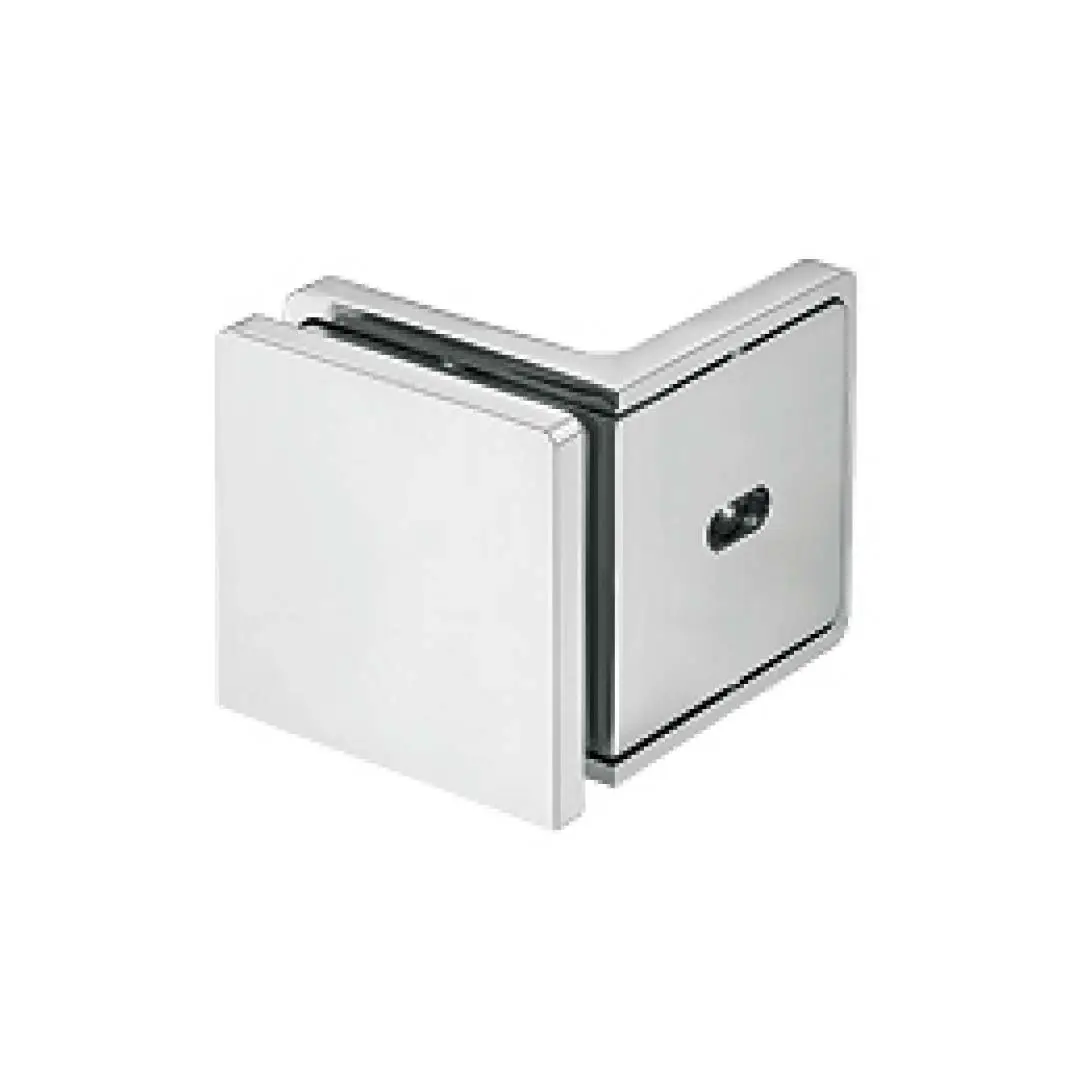 frameless shower rounded-corner square wall mount L shape glass clamp JGC-3112