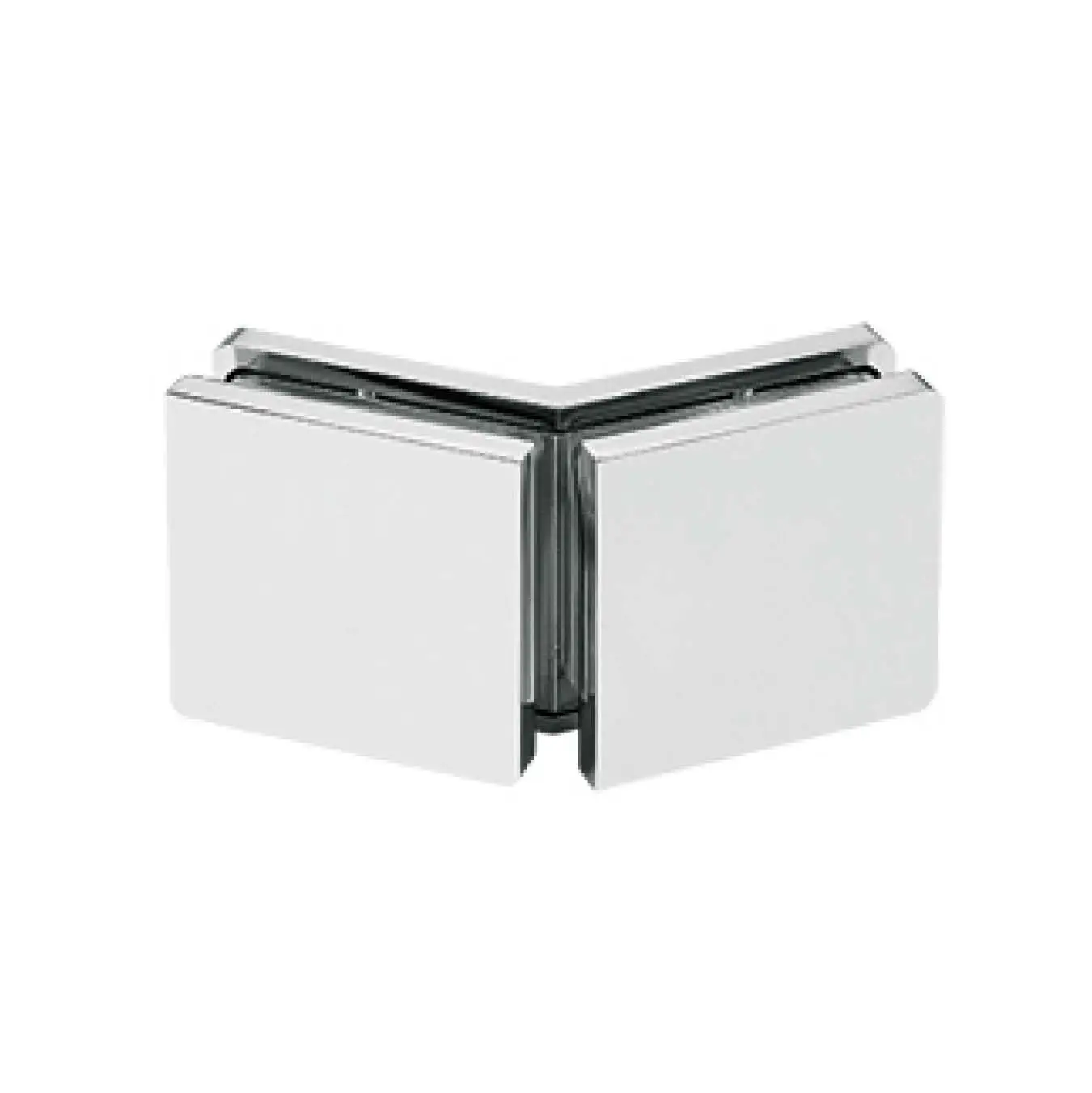frameless shower rounded-corner square 135 degree glass to glass clamp JGC-3113