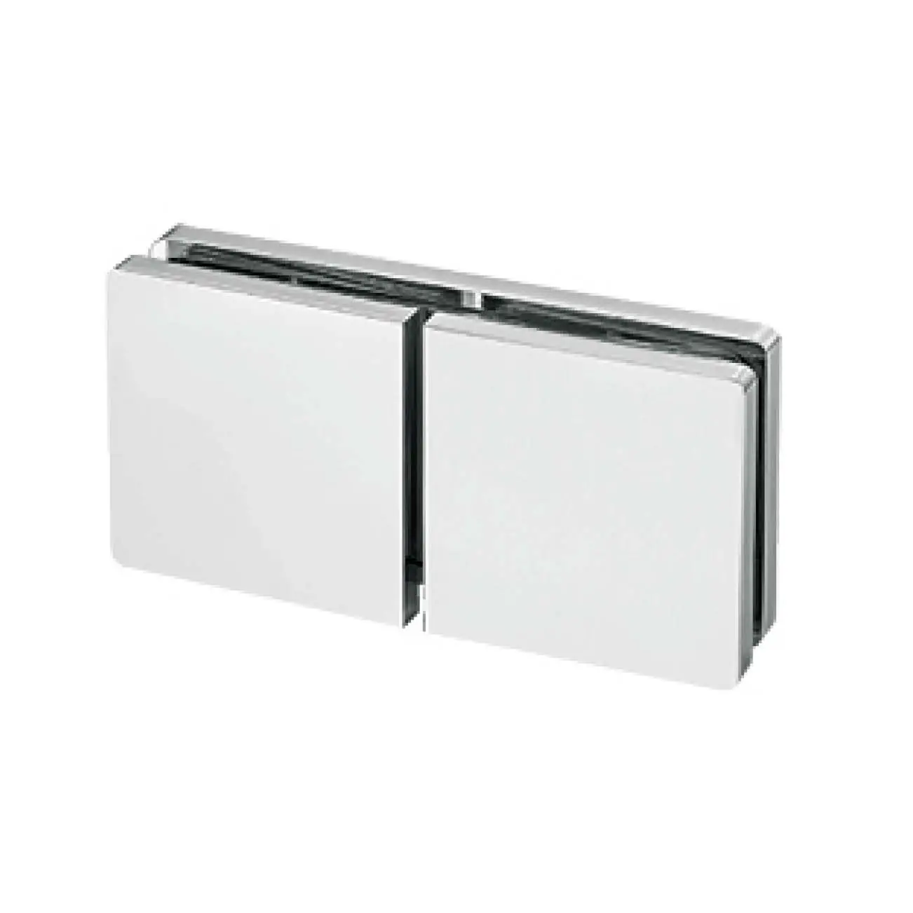 frameless shower rounded-corner square 180 degree glass to glass clamp JGC-3114