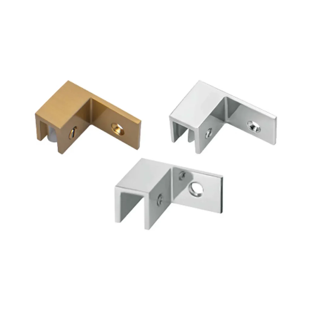 shower right wall mount L shape glass to glass clamp JGC-3181