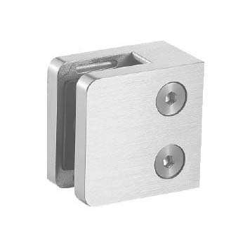 square clamp JGC-9312 featuring two front screws for glass railing
