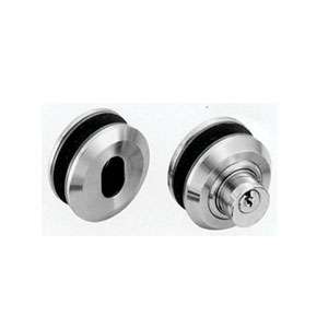 Round commercial sliding glass door lock