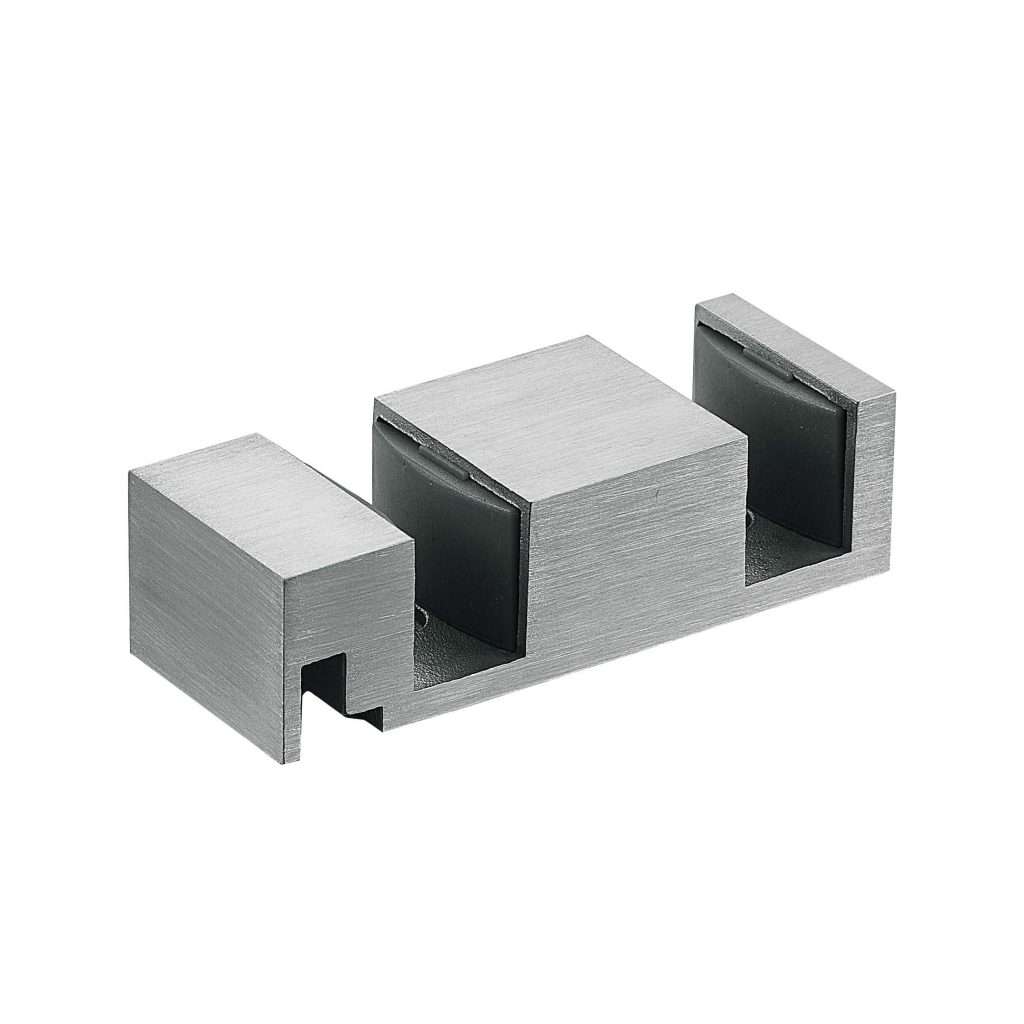 Low U-shaped floor guide block DJSD-7340 for double sliding glass door