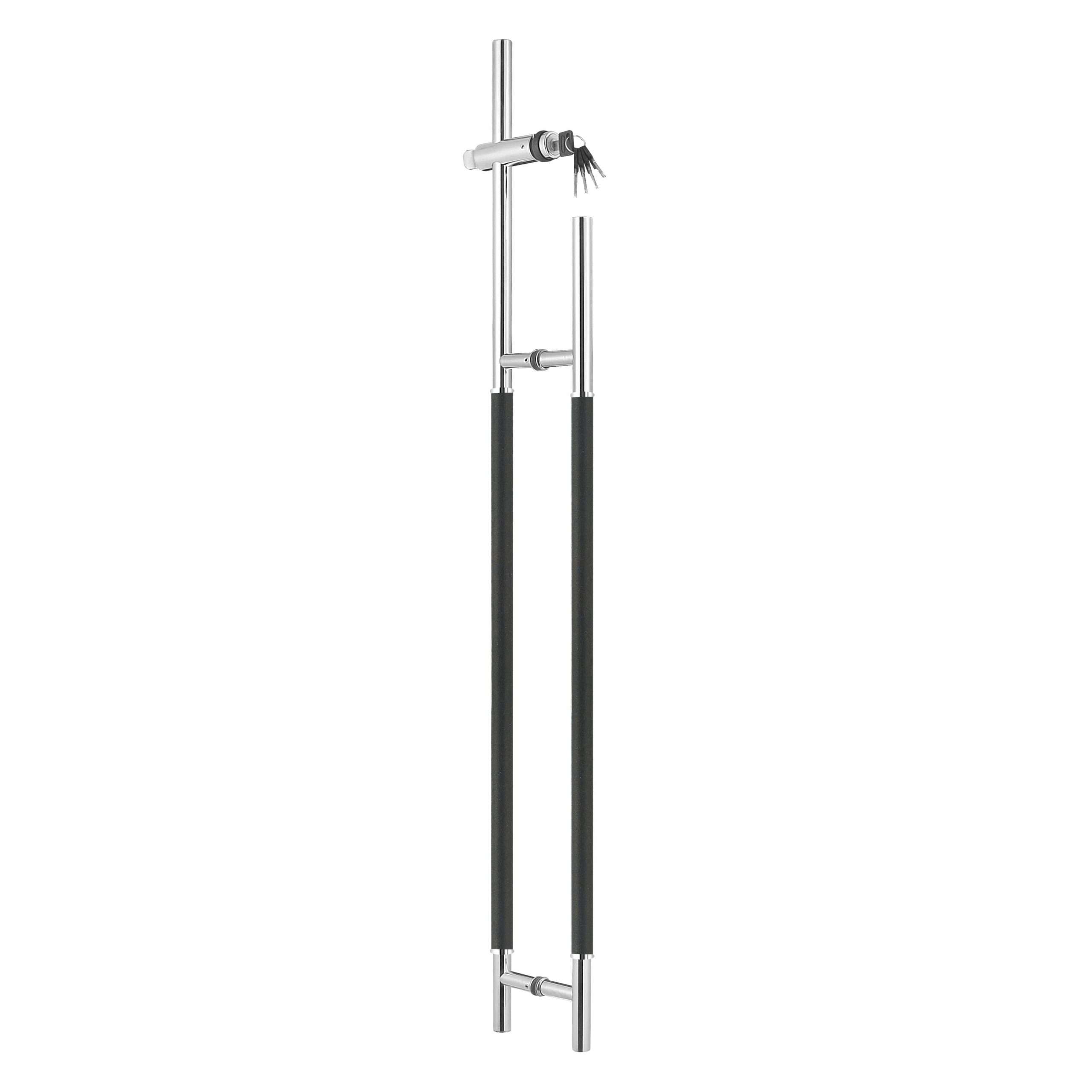 round double-tube handle with grip sleeve and side lock JDH-1940 for patch door