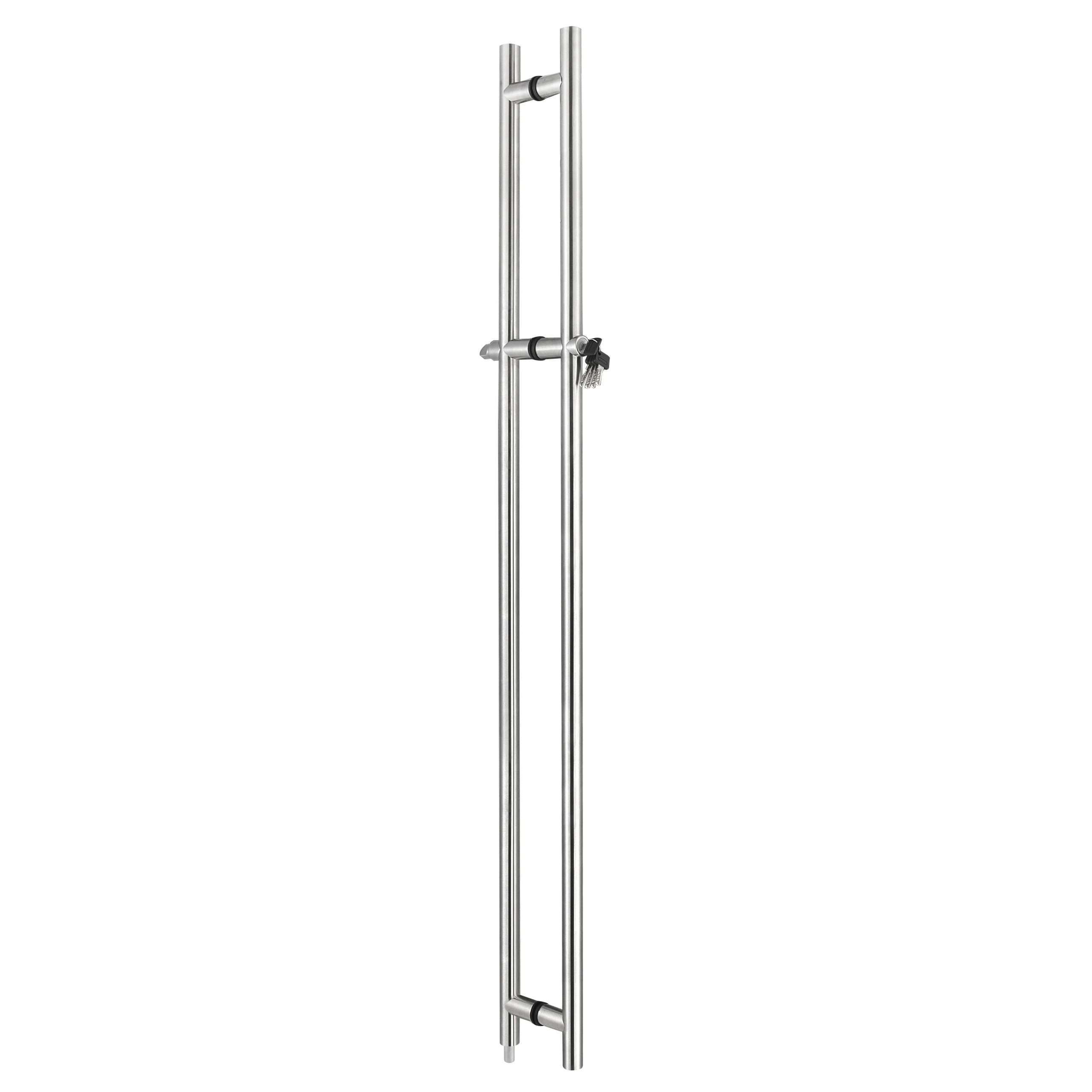 tall round double-tube handle with side lock JDH-1950 for patch door