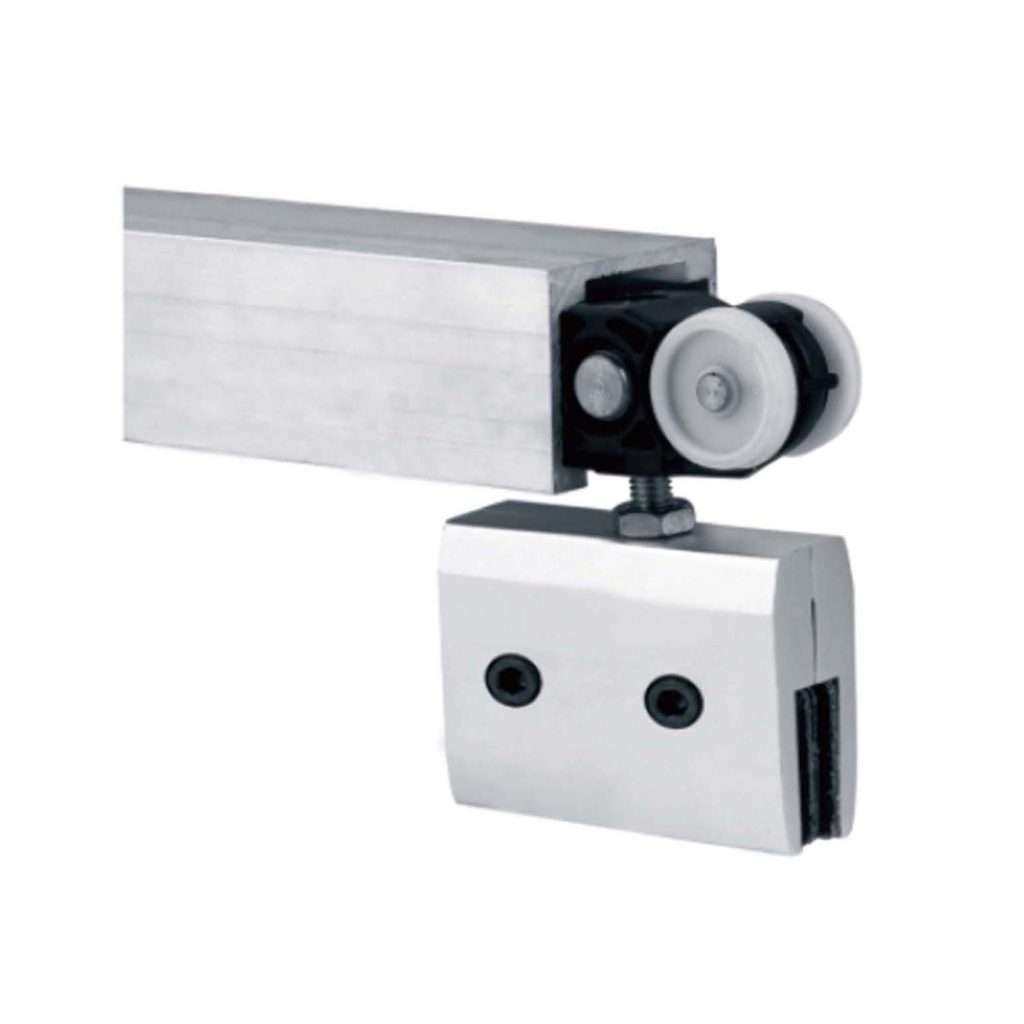 hanger JSD-6111 with wheels and a block-shaped connector for hidden sliding door installation
