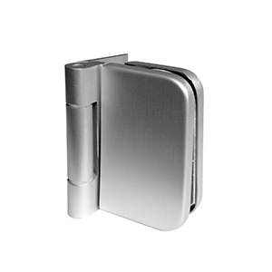 Glass hinge JPF-4071-4 with rounded rectangular body and vertical pivot