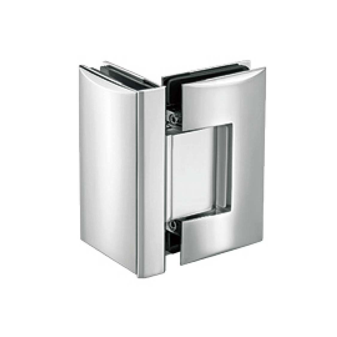rounded edge brass 90 degree glass to glass hinge JSH-2051 for shower glass door