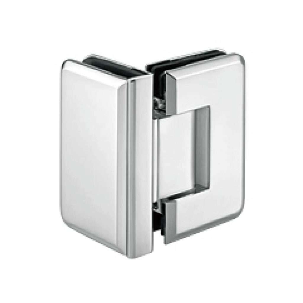 rounded edge brass 90 degree glass to glass shower hinge JSH-2061
