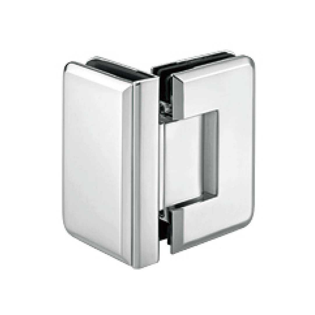 rounded edge brass 90 degree glass to glass shower hinge JSH-2061
