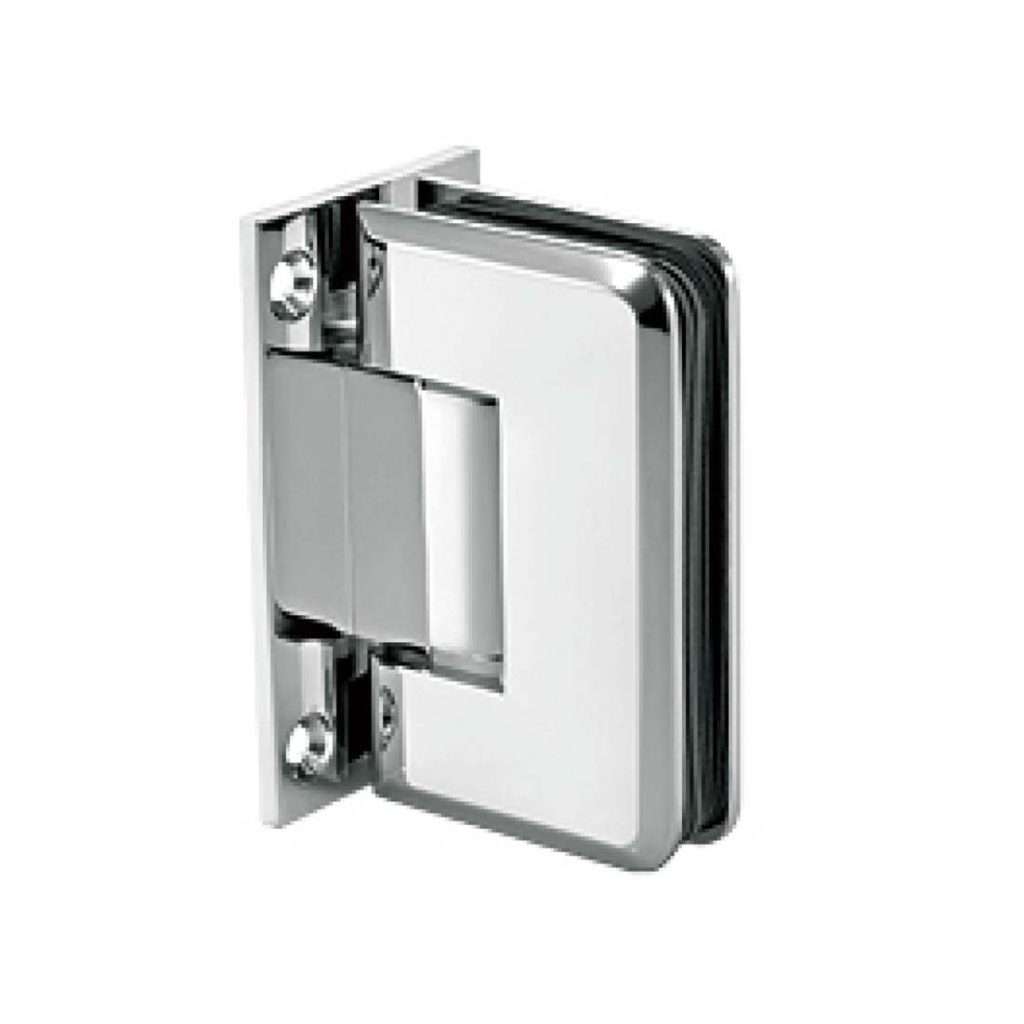 rounded edge brass adjustable 90 degree glass to wall shower hinge JSH-2064