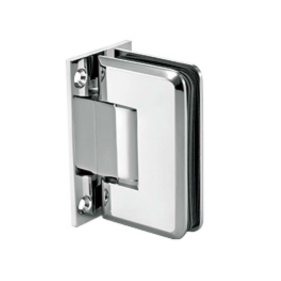 rounded edge brass adjustable 90 degree glass to wall shower hinge JSH-2064