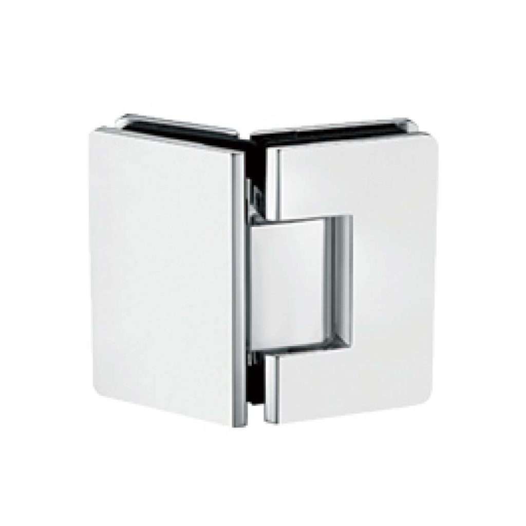 rectangular 135 degree glass to glass hinge JSH-2092 with rounded edges for shower door