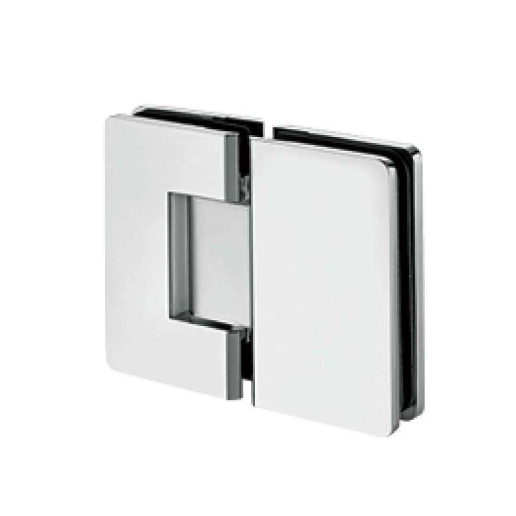 rectangular 180 degree glass to glass hinge JSH-2093 with rounded edges for shower door