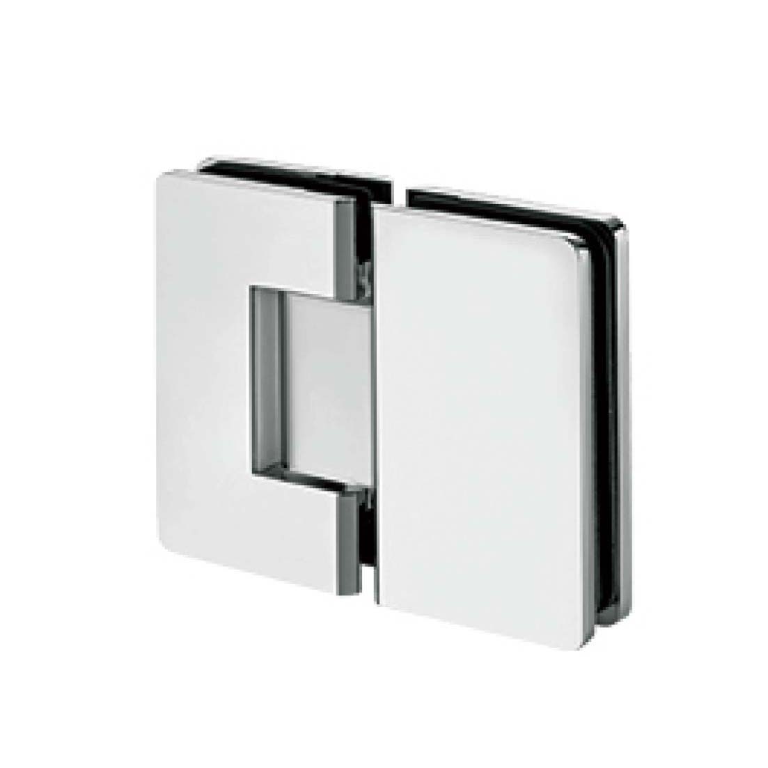 rectangular 180 degree glass to glass hinge JSH-2093 with rounded edges for shower door