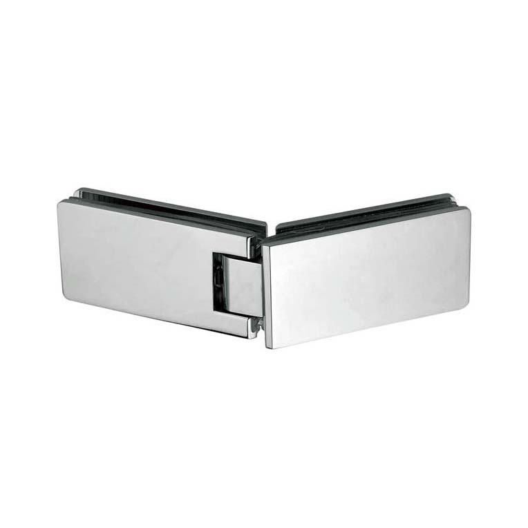 135 degree glass to glass hinge JSH-2112 with long flat rectangular plates for shower door