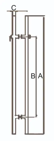 Technical drawing of round double-tube handle JDH-1911 for patch door