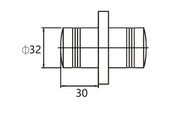 Technical drawing of shower glass door cylinder knob JDK-3450