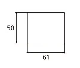 Technical drawing of square shower glass door knob JDK-3470 with curved face