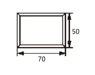Technical drawing of square shower glass door knob JDK-3471 with beveled edges