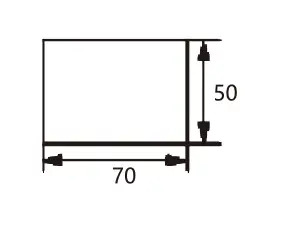 Technical drawing of square shower glass door knob JDK-3473 with flat face