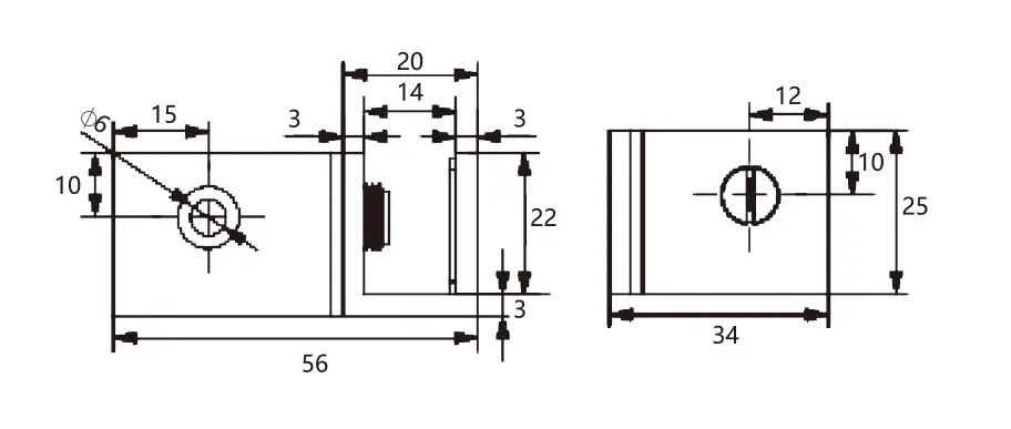 JGC-3180 Technical drawing of shower left wall mount L shape glass to glass clamp JGC-3180