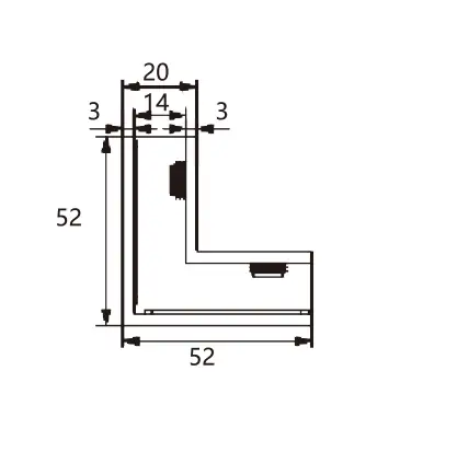 JGC-3182 Technical drawing of shower 90 degree glass to glass clamp JGC-3182