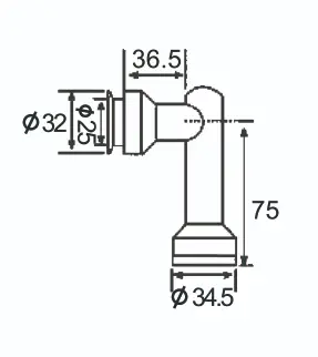 Technical drawing of glass to wall connector JGC-5010