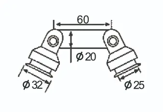 Technical drawing of glass to glass connector JGC-5040