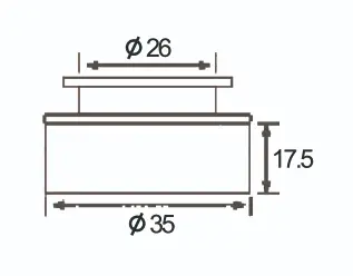 Technical drawing of adjustable point fitting JGC-5120 for glass