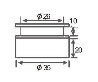 Technical drawing of adjustable point fitting JGC-5130 for glass
