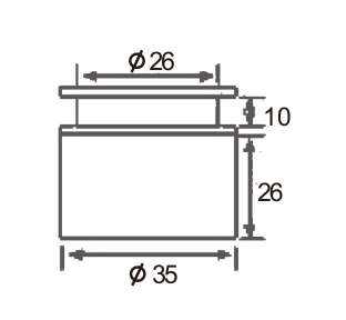 Technical drawing of adjustable point fitting JGC-5140 for glass
