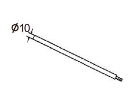 technical drawing of glass rod JGC-5240