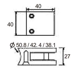 Technical drawing of compact square clamp JGC-9311 with chamfered edges